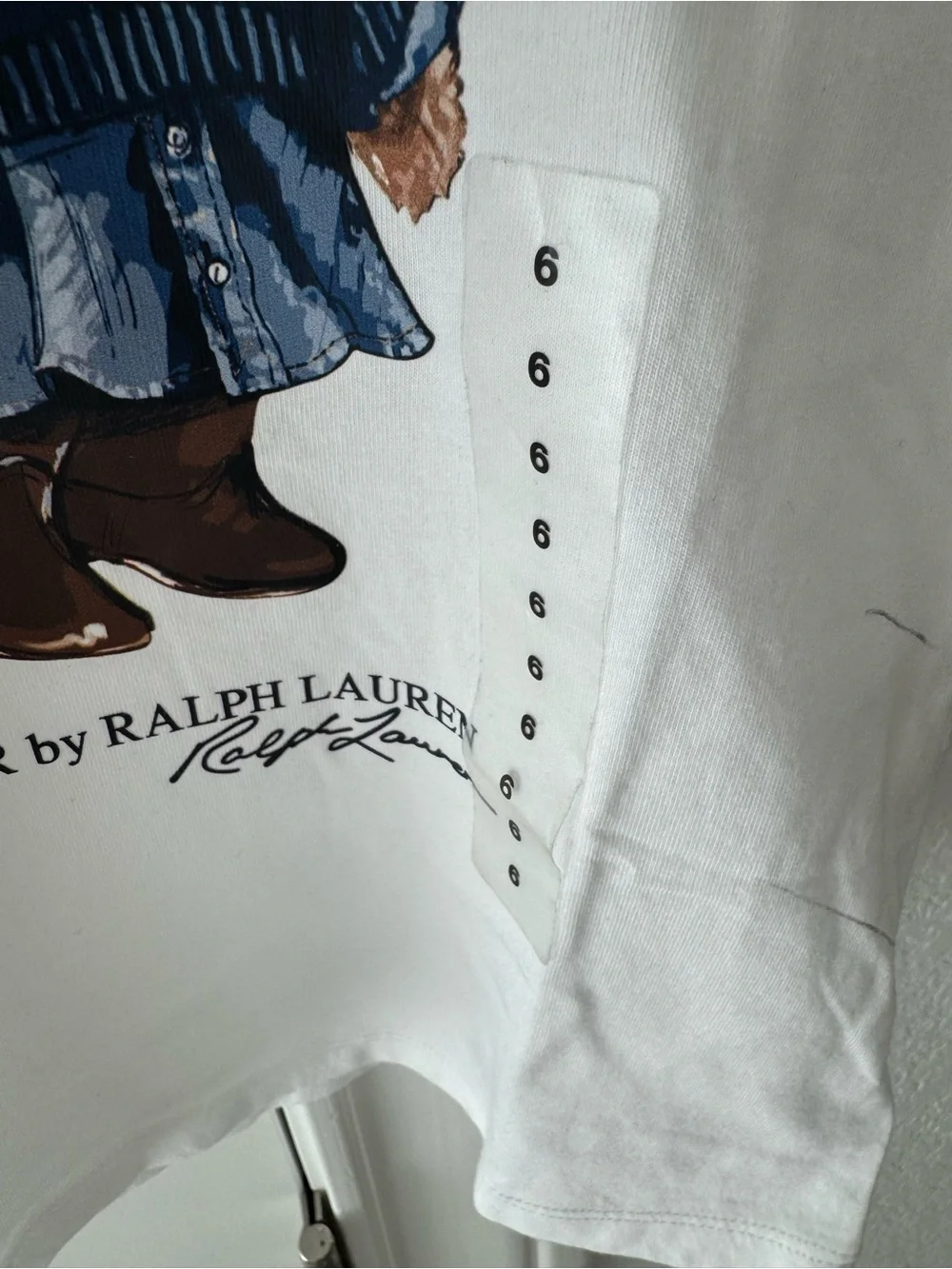 Ralph Lauren White Tee with Polo Bear Graphic